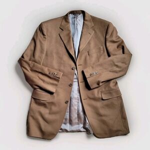 VINTAGE Jack Victor Loro Piana Sport Coat Men 42 Large Brown Cashmere UNION Made